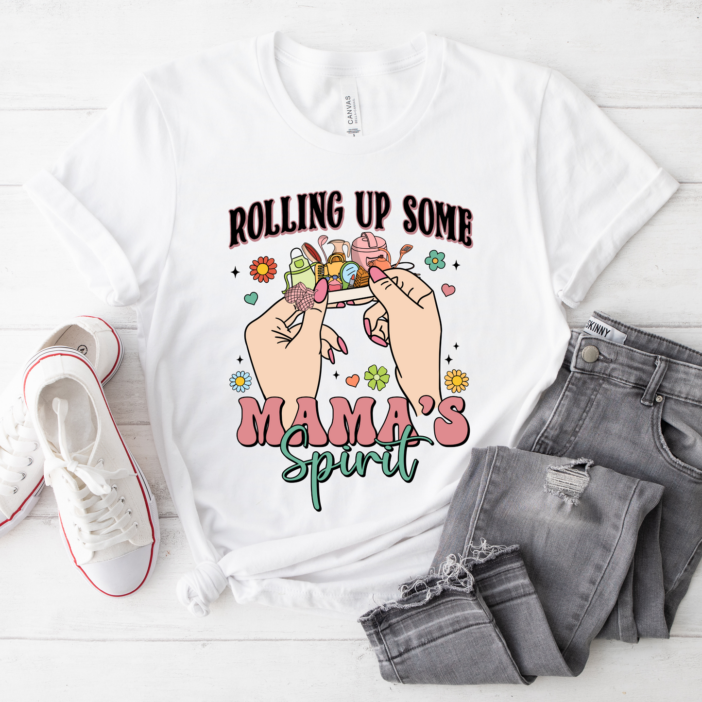 Rolling Up Mama Spirit Moms T-Shirt