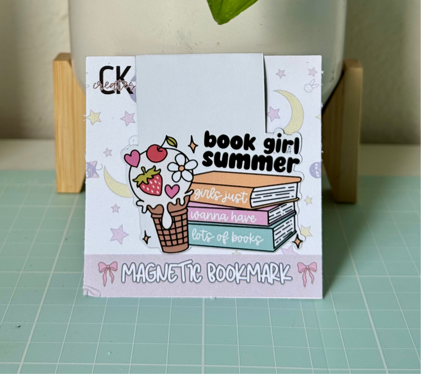 Book Girl Summer Magnetic Bookmark