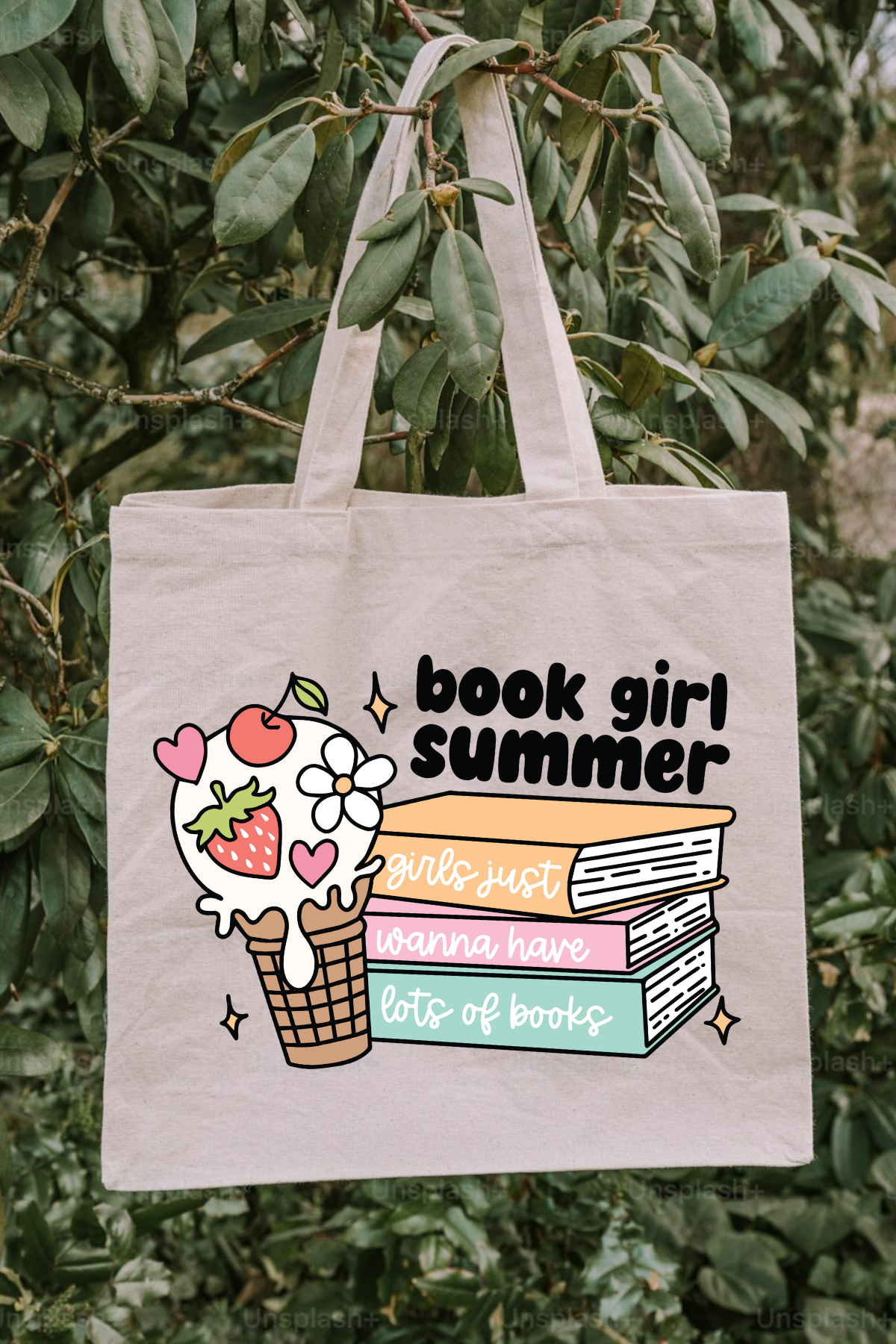 Book Girl Summer Tote Bag