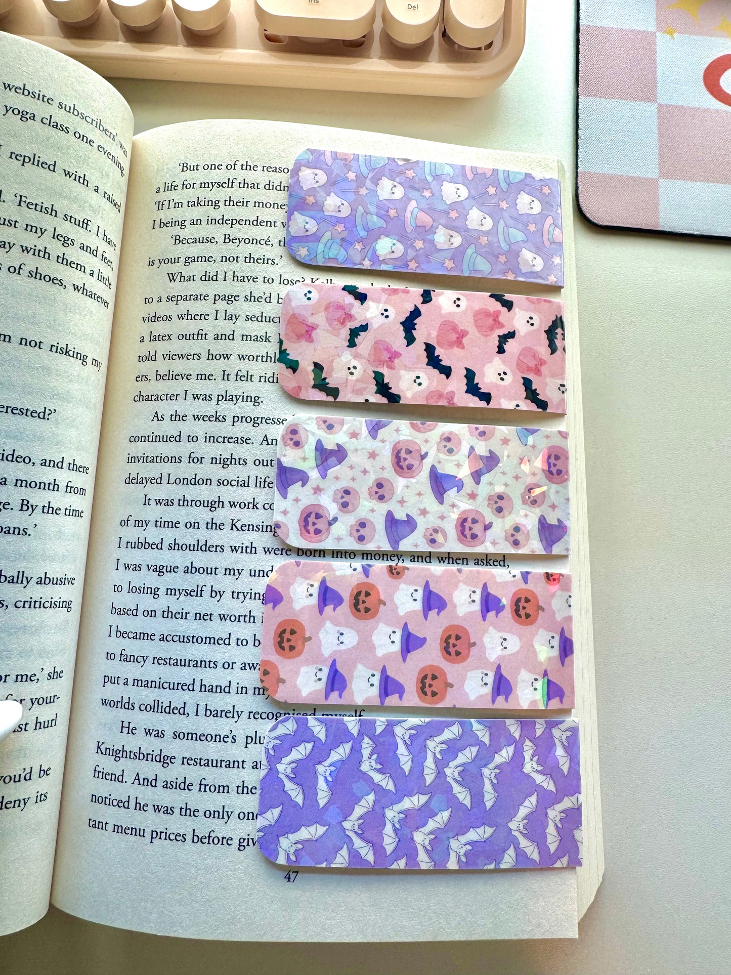 Pastel Halloween Magnetic Bookmarks