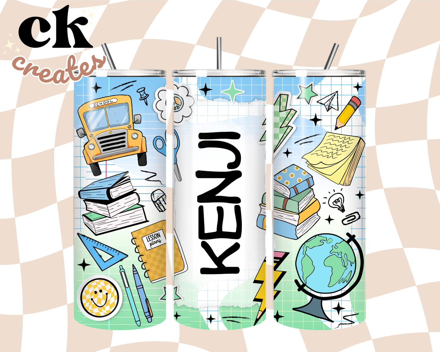 Custom Name Boy Back to School 20oz Tumbler
