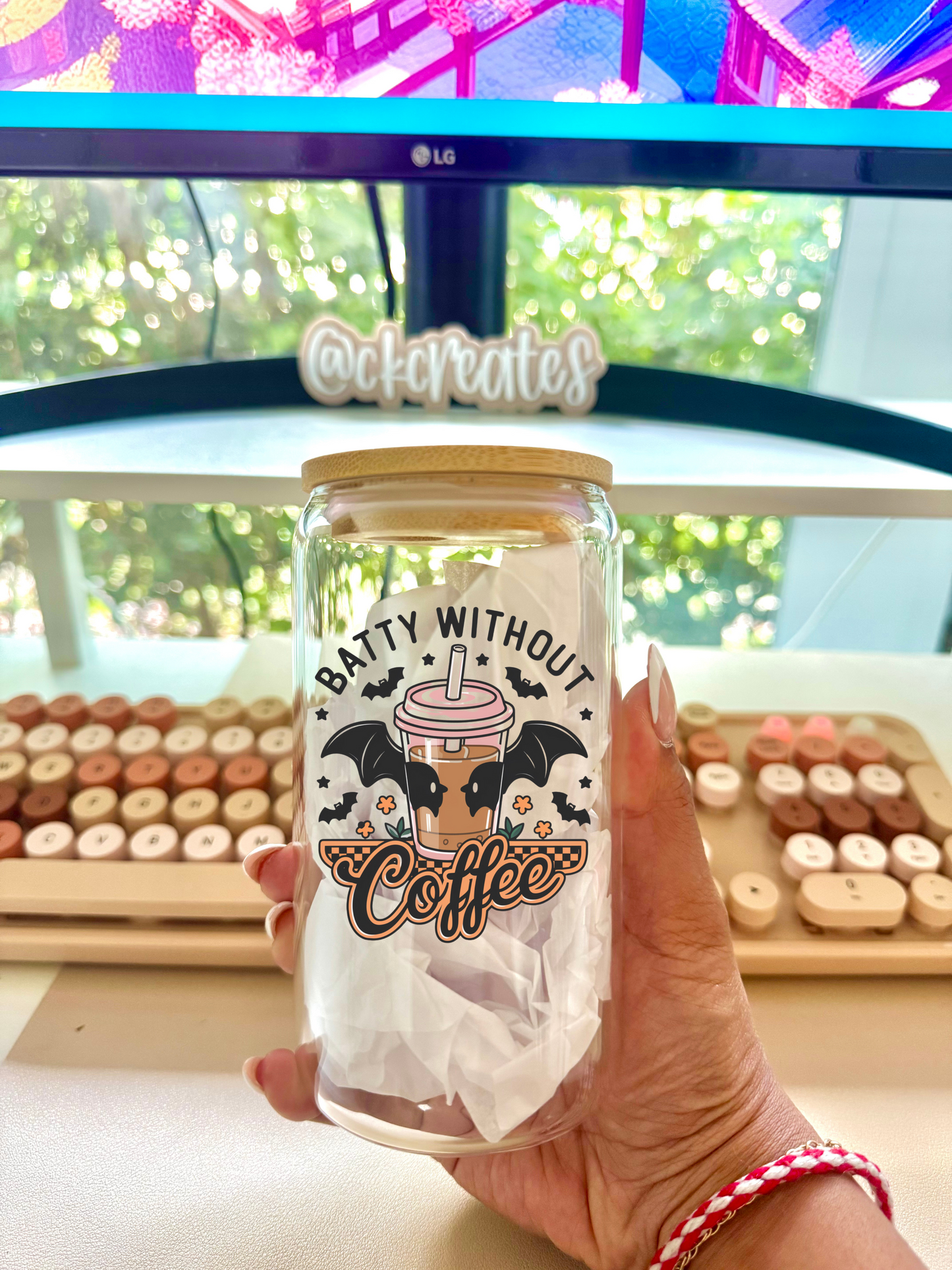 Batty Without Coffee 16oz Libbey Cup