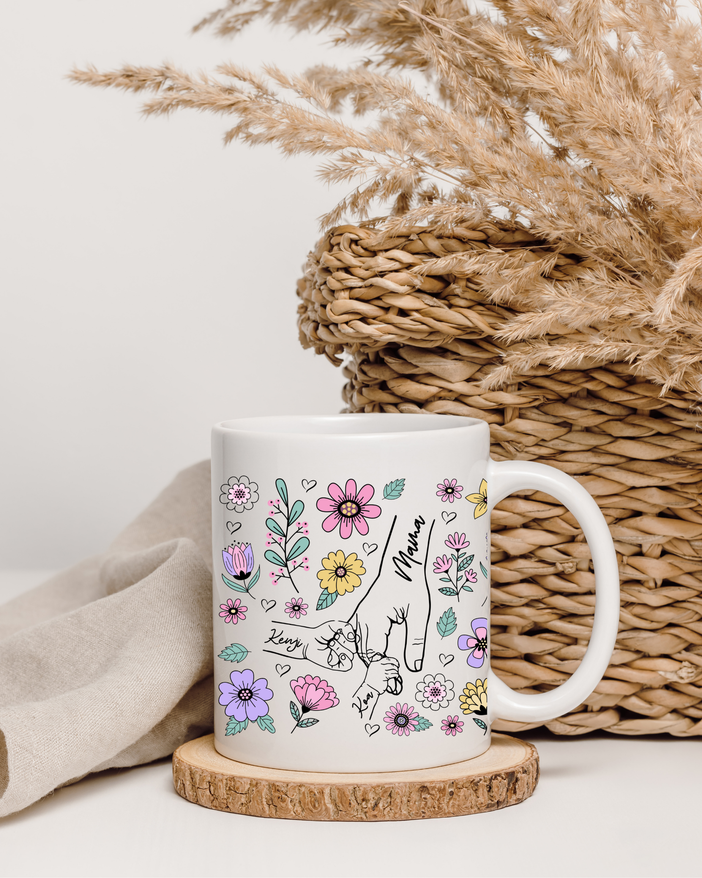 Custom 12oz Mama + Babies Names Mug