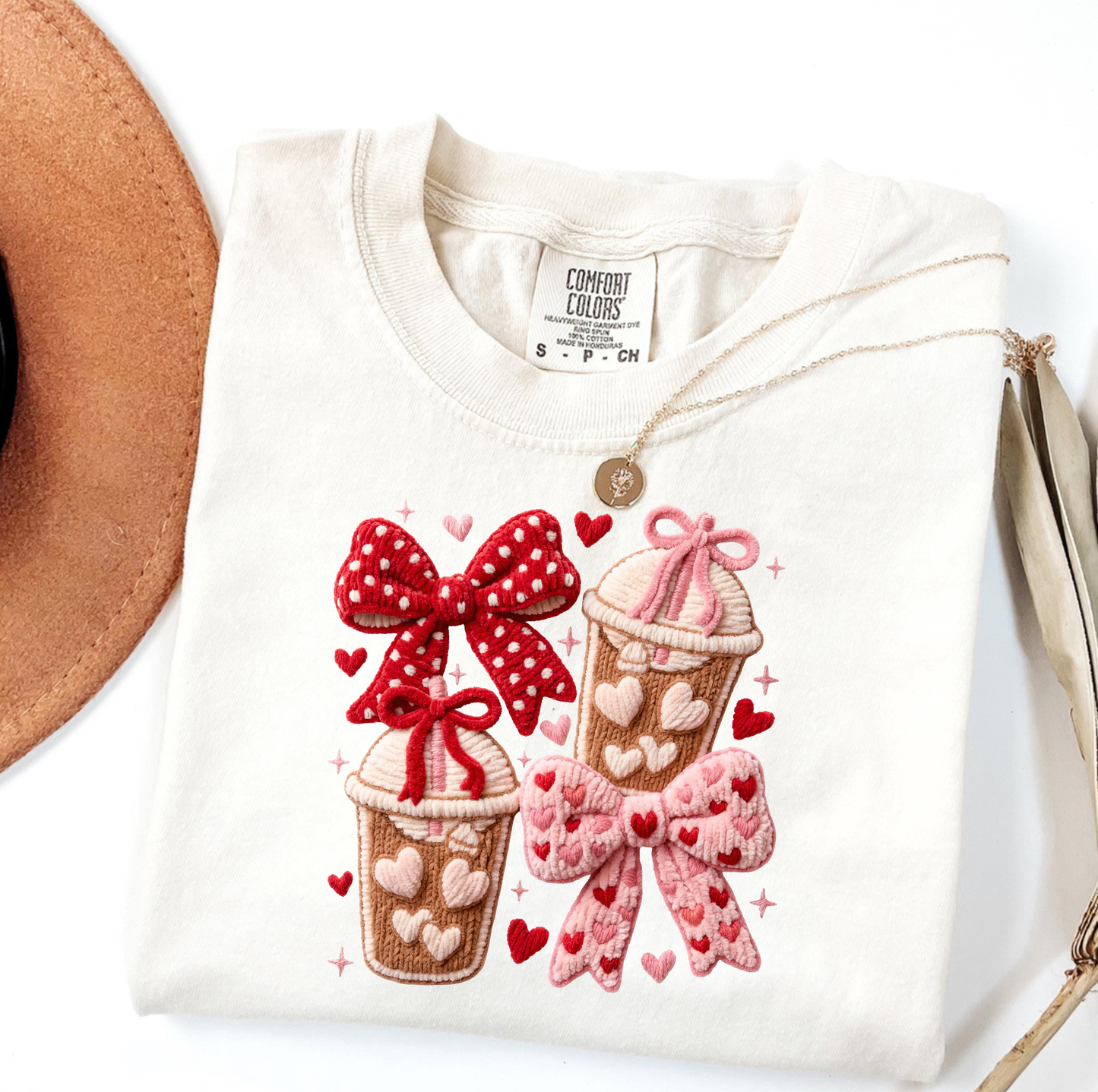 Yarn Coquette Valentines Iced Coffee T Shirt