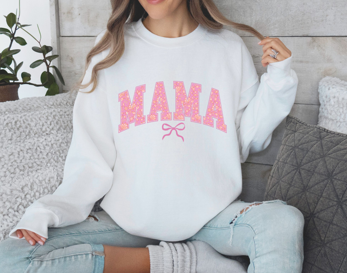 Mama Floral Varsity Sweater