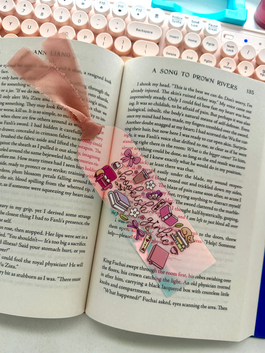 Bookish Girlie Iridescent Acrylic Bookmark