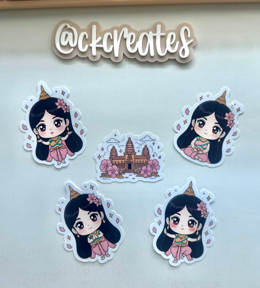 Kawaii Khmer Stickers Pack
