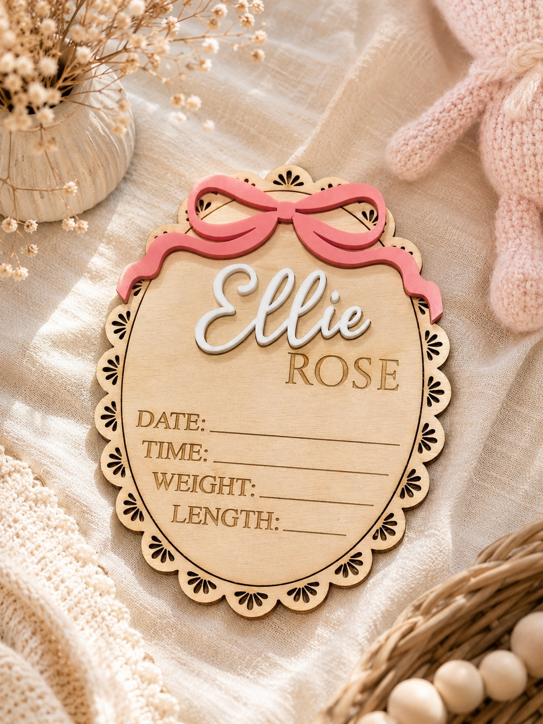Baby Girl Announcement Sign