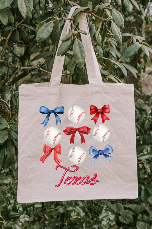 Texas Baseball Tote Bag