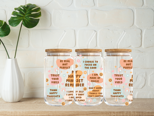 Happy Mindset 16oz Libbey Cup