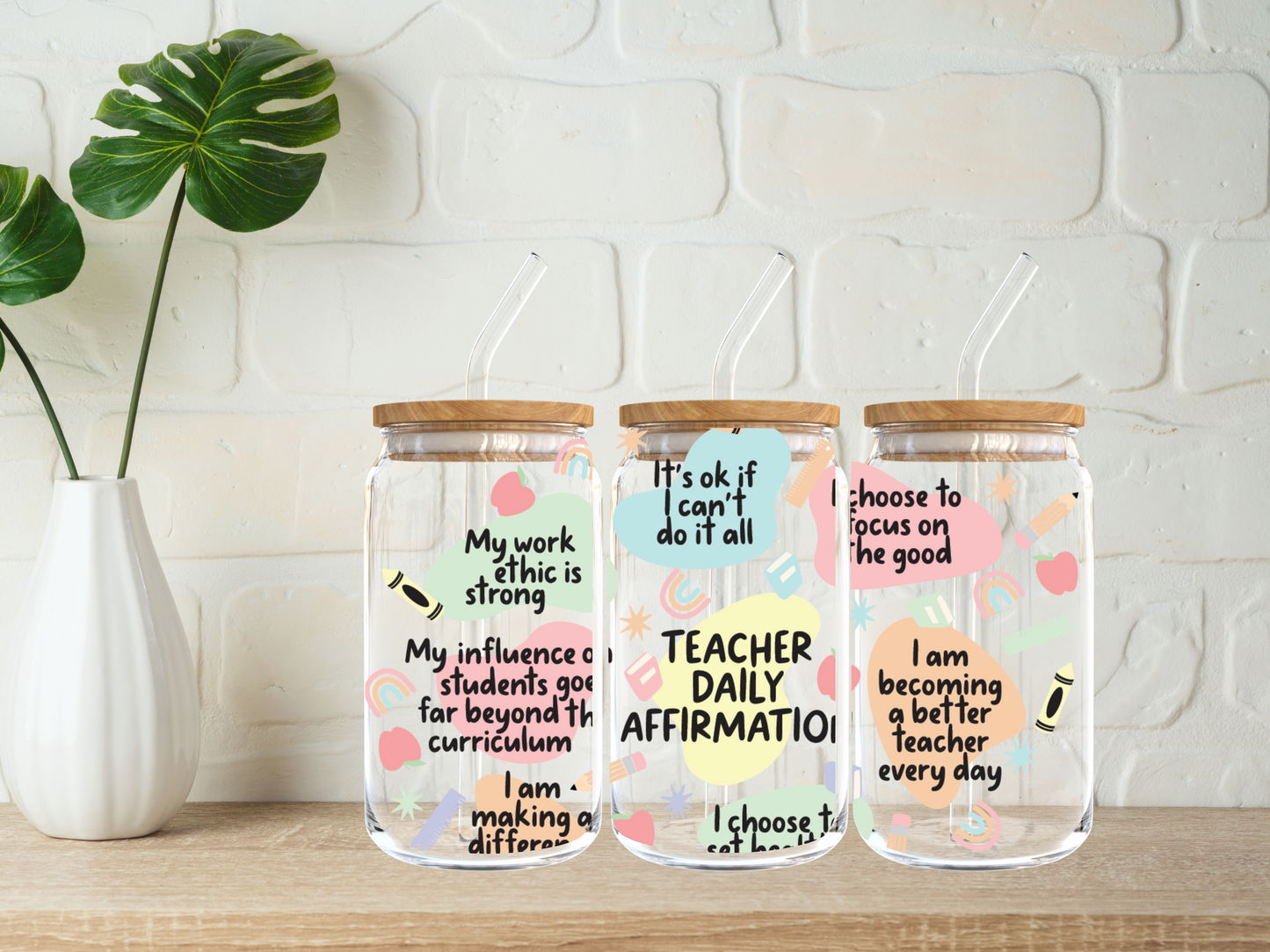 Teacher Daily Affirmation 16oz Libbey Cup