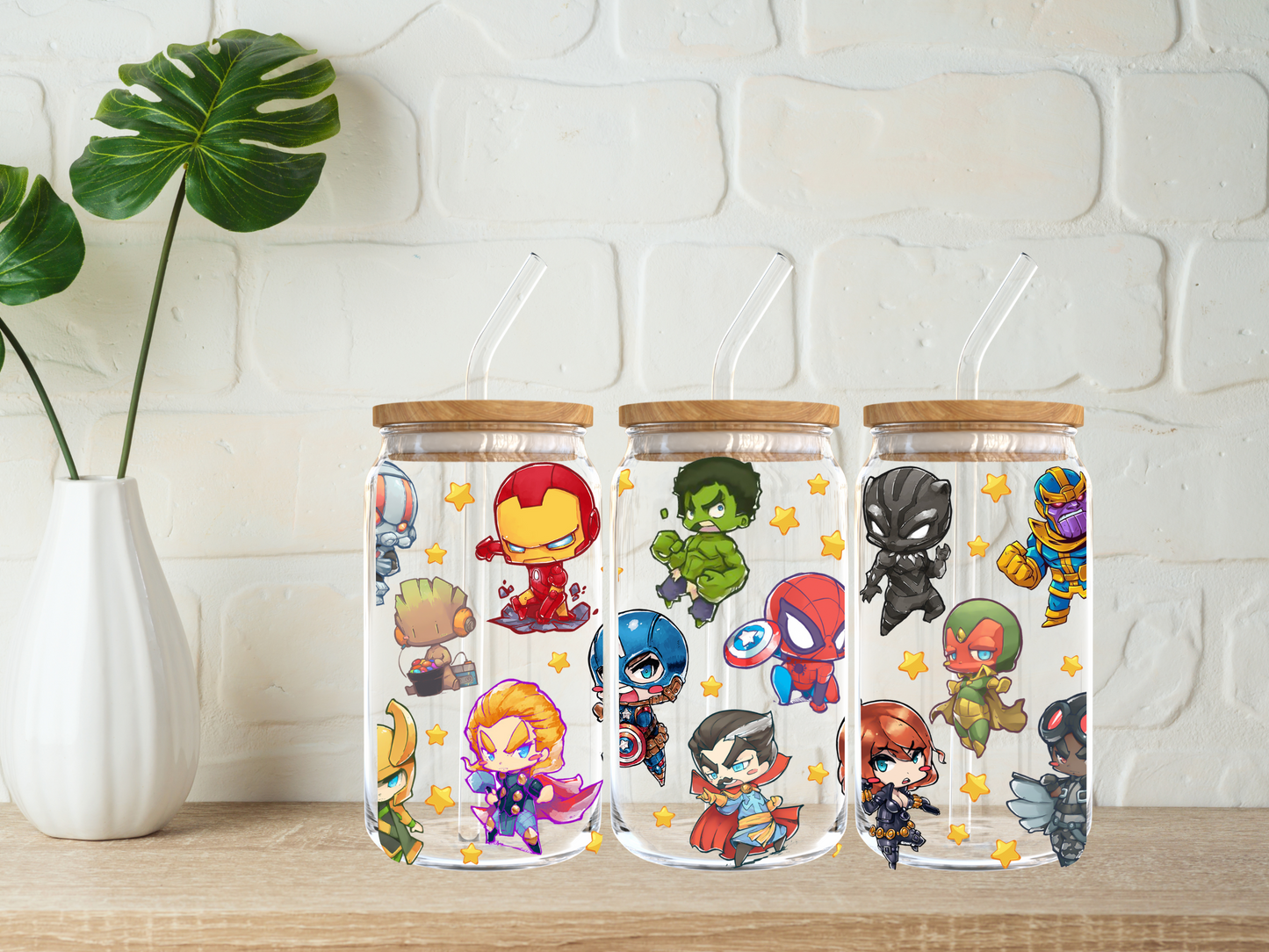 Cute Superhero 16oz Libbey Cup