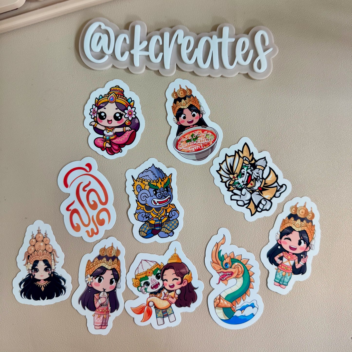 Cute Cambodian Stickers Pack