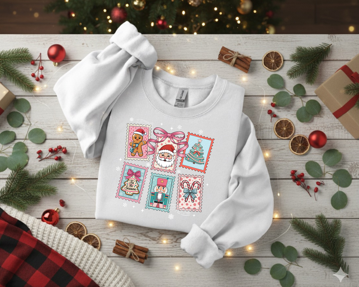 Cute Christmas Postcards Crewneck Sweatshirt
