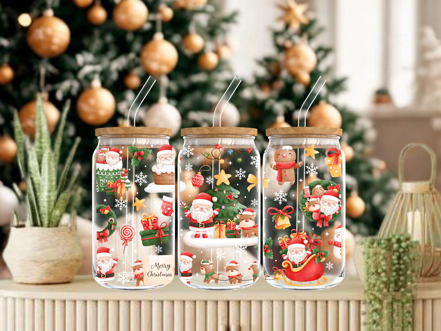 Christmas Santa 16oz Libbey Cup