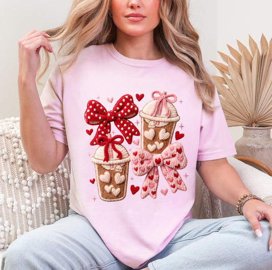 Yarn Coquette Valentines Iced Coffee T Shirt