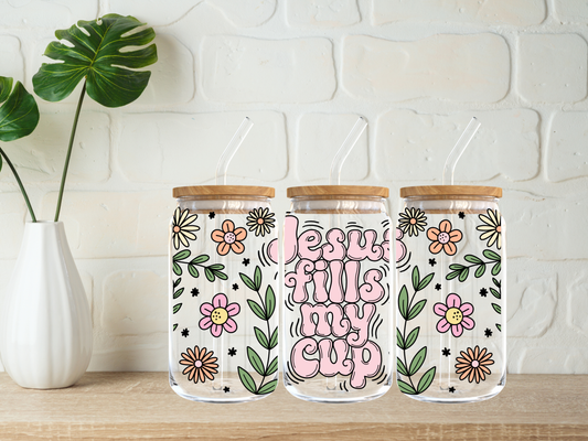 Jesus Fills My Cup 16oz Libbey Cup